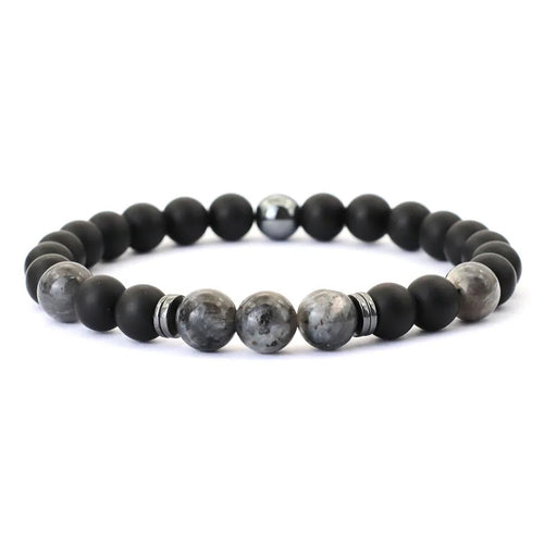 Black Flash, Onyx & Hematite Stone Beaded Bracelet