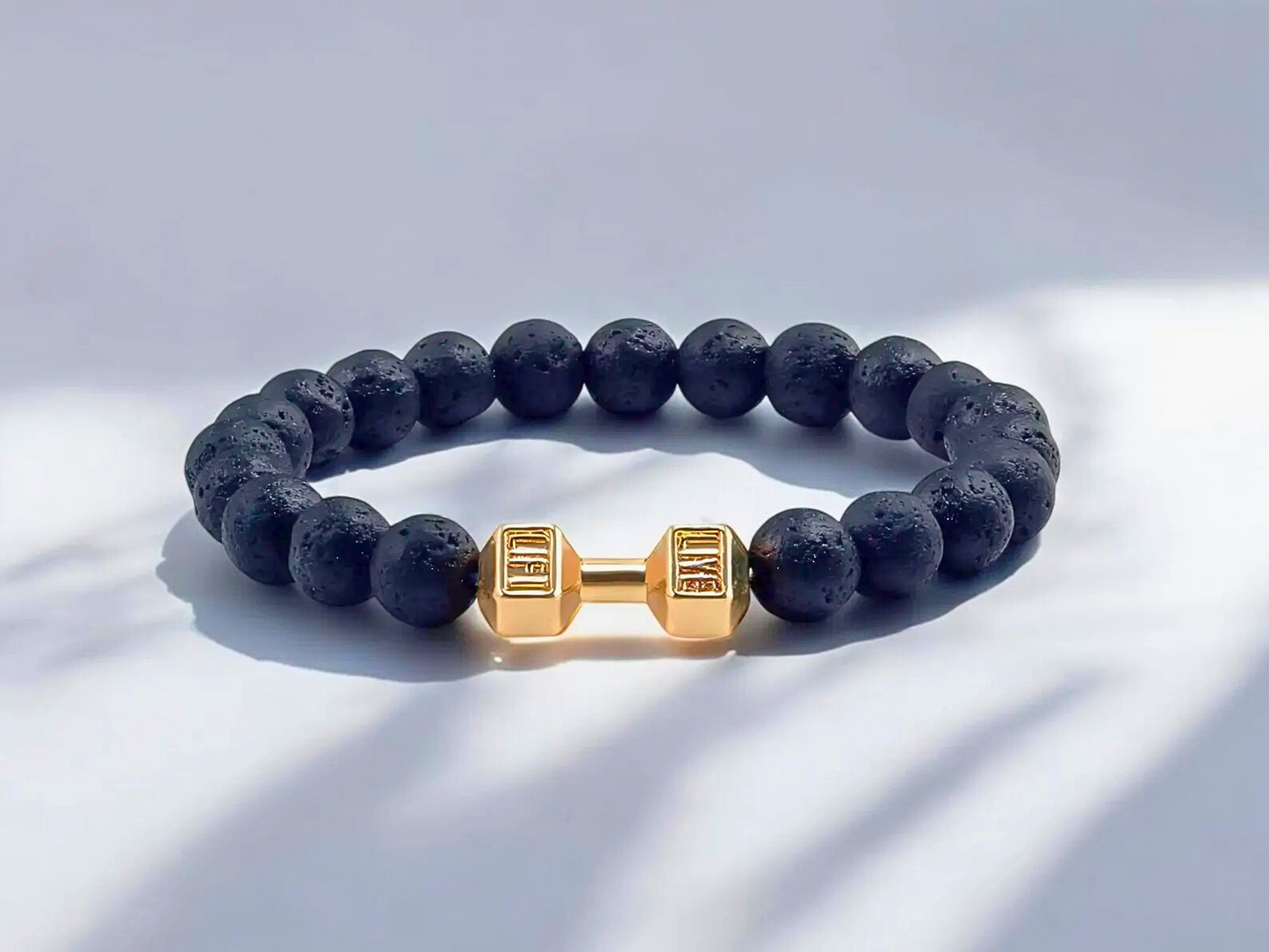 Lava Gold Dumbbell Charm Bracelet