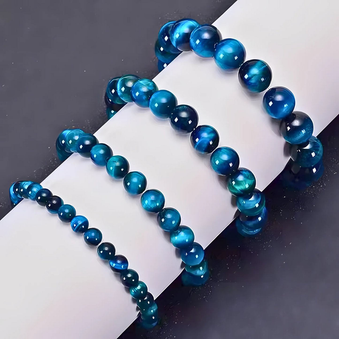 Blue Tiger Eye Stone Beaded Bracelet