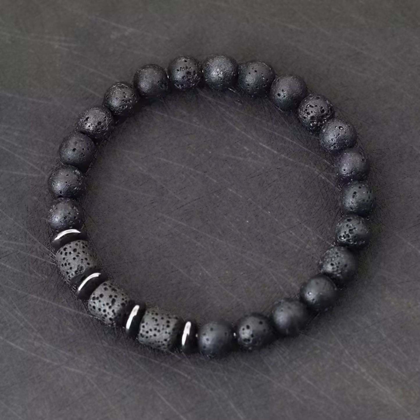 Lava & Hematite Bracelet