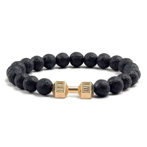 Lava Gold Dumbbell Charm Bracelet