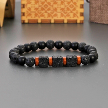 Lava, Wooden & Onyx Wild Bracelet
