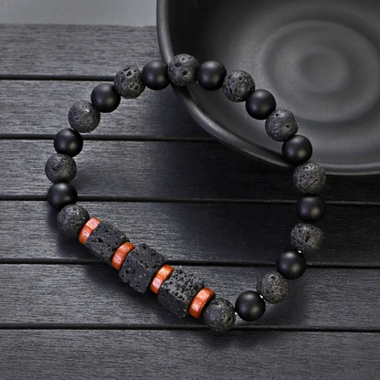Lava, Wooden & Onyx Wild Bracelet