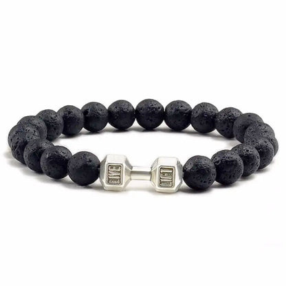 Lava Silver Dumbbell Charm Bracelet