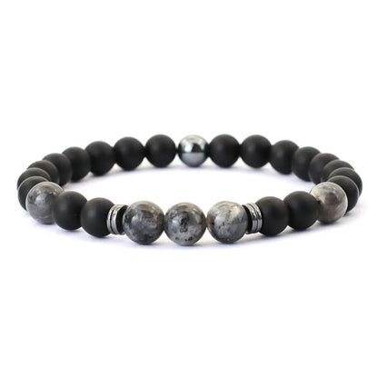 Black Flash, Onyx & Hematite Stone Beaded Bracelet