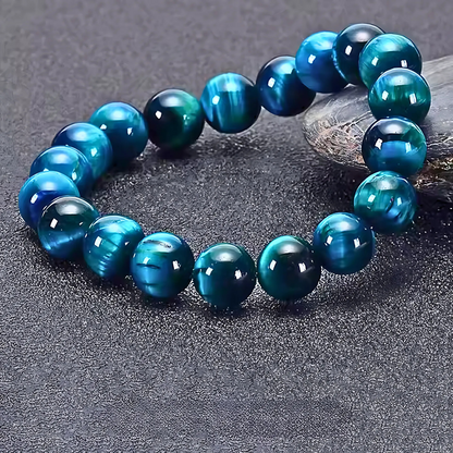 Blue Tiger Eye Stone Beaded Bracelet