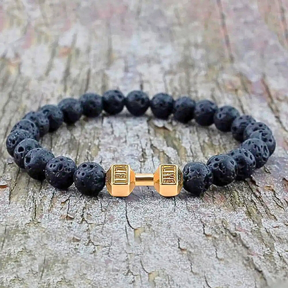 Lava Gold Dumbbell Charm Bracelet