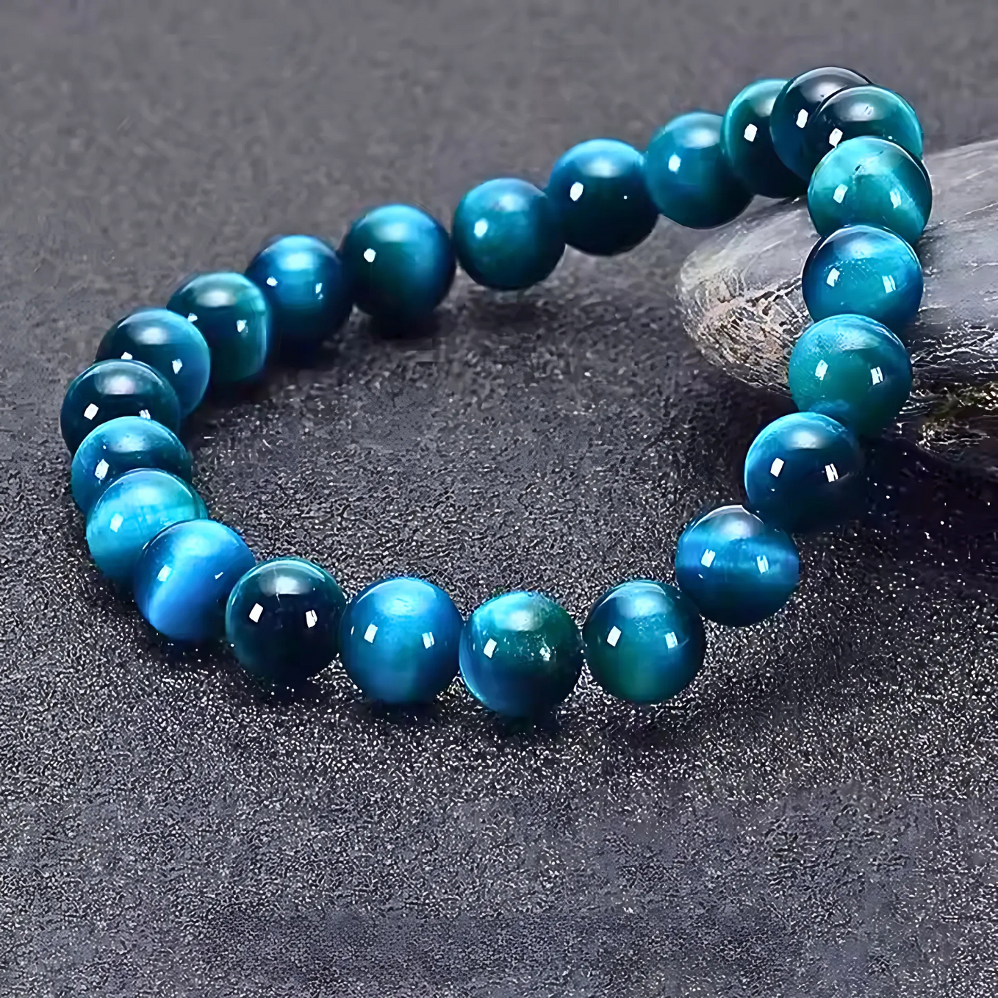 Blue Tiger Eye Stone Beaded Bracelet