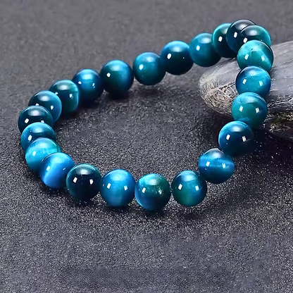 Blue Tiger Eye Stone Beaded Bracelet