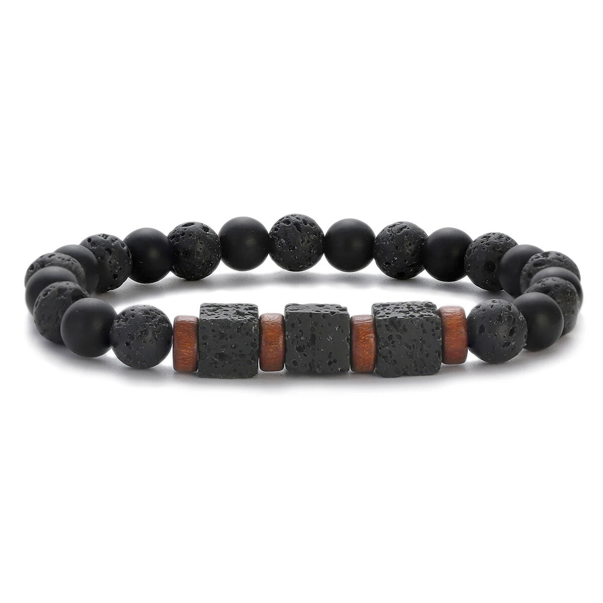 Lava, Wooden & Onyx Wild Bracelet