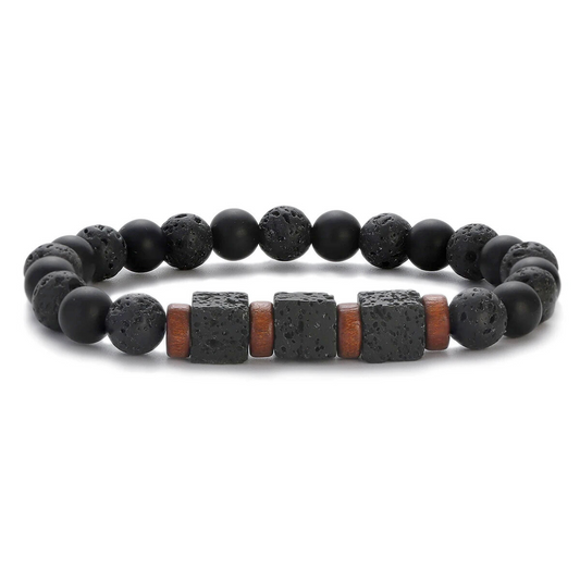 Lava, Wooden & Onyx Wild Bracelet