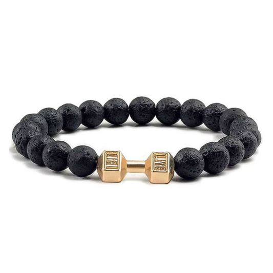 Lava Gold Dumbbell Charm Bracelet