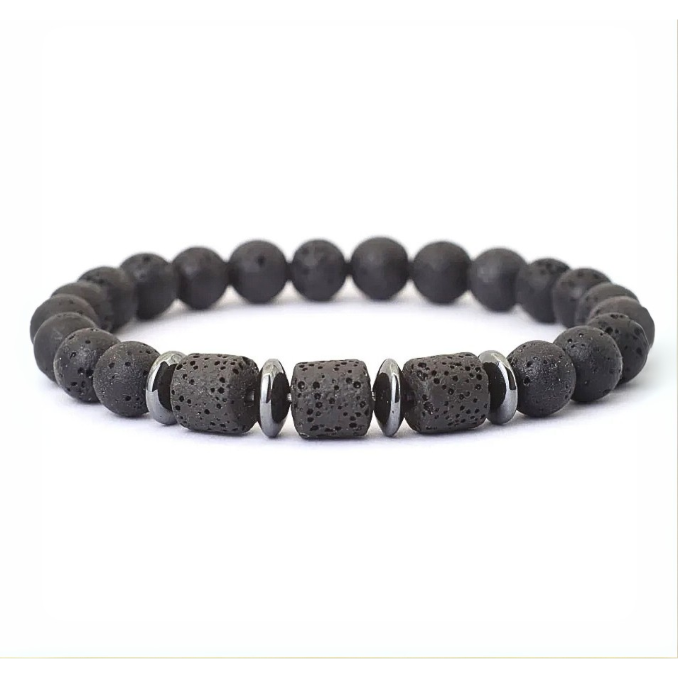 Lava & Hematite Bracelet