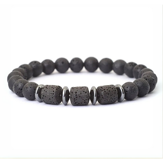 Lava & Hematite Bracelet
