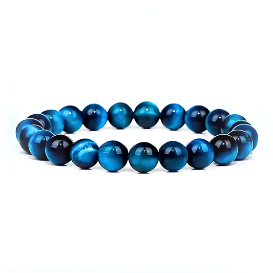 Blue Tiger Eye Stone Beaded Bracelet