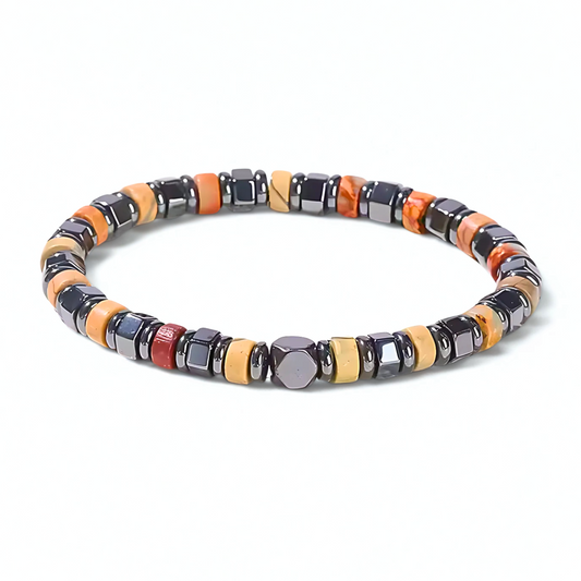 Natural Shoushan & Hematite Spacers Bracelet